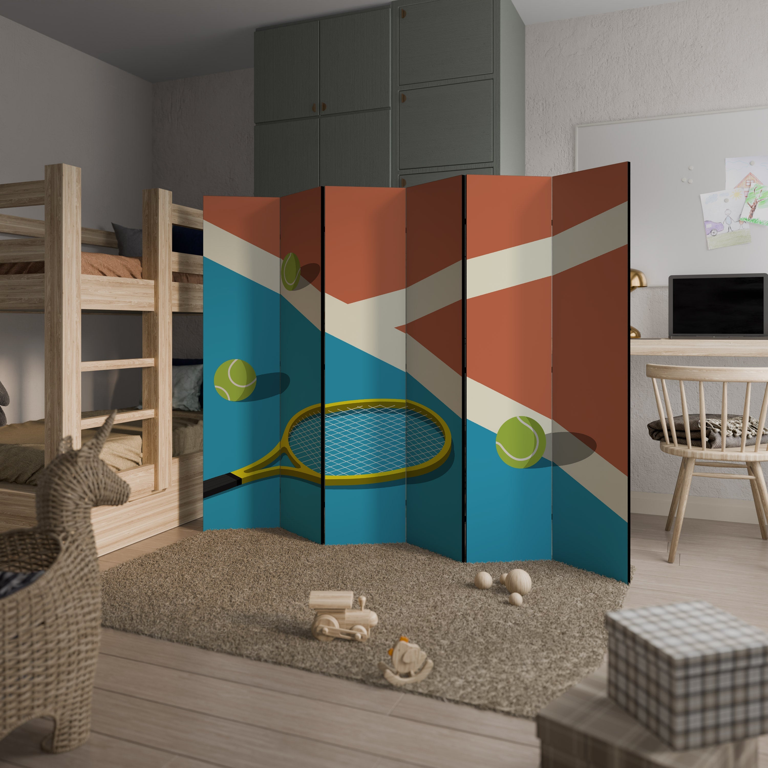 TENNIS ESSENTIALS Biombo Decorativo de 6 Painéis