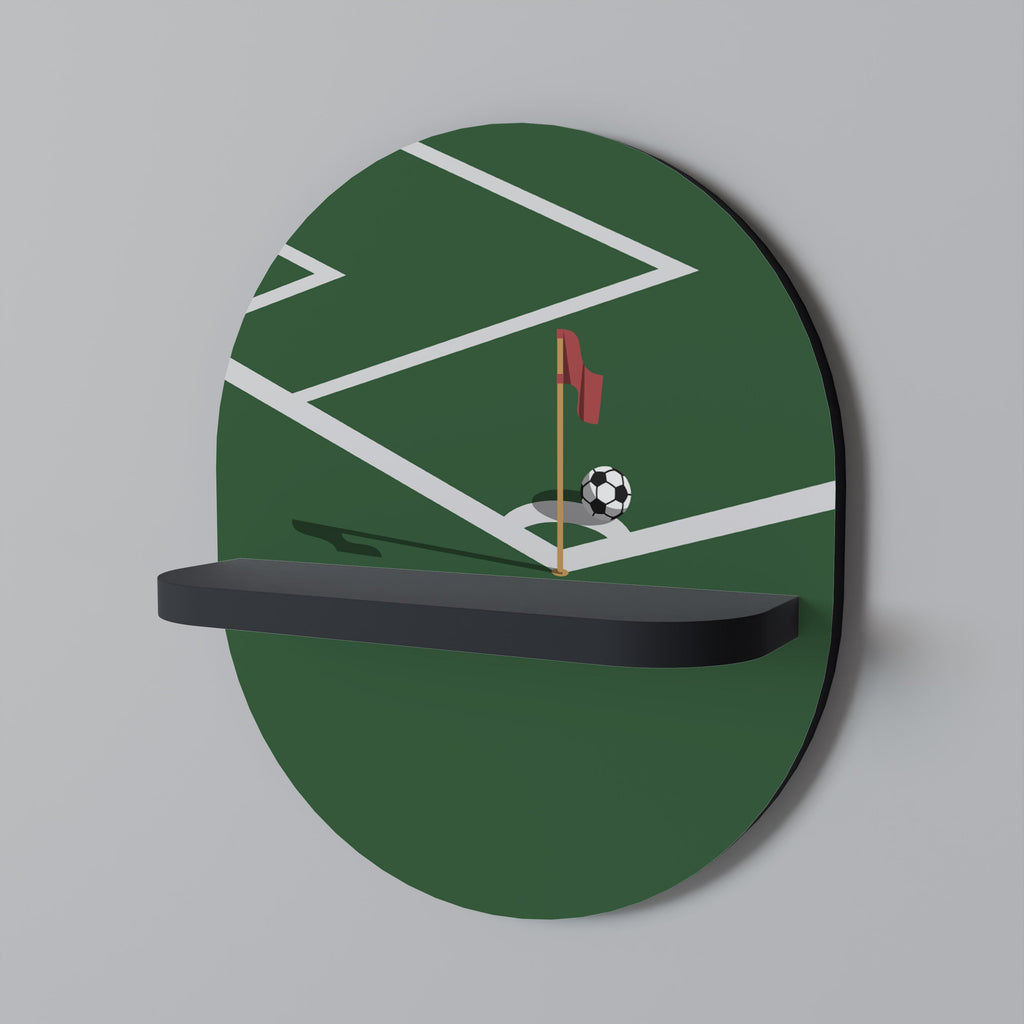 FOOTBALL ACTION Prateleira Oval Decorativa em Acabamento Preto