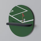 FOOTBALL ACTION Prateleira Oval Decorativa em Acabamento Preto