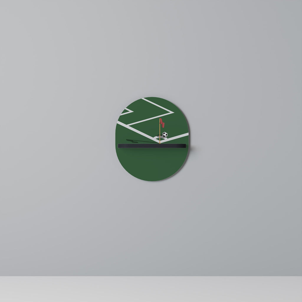 FOOTBALL ACTION Prateleira Oval Decorativa em Acabamento Preto