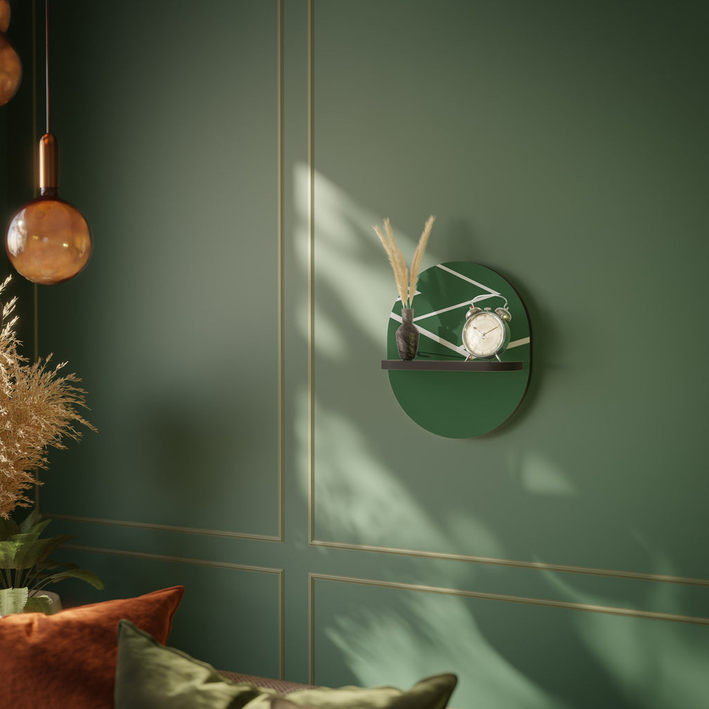 FOOTBALL ACTION Prateleira Oval Decorativa em Acabamento Preto