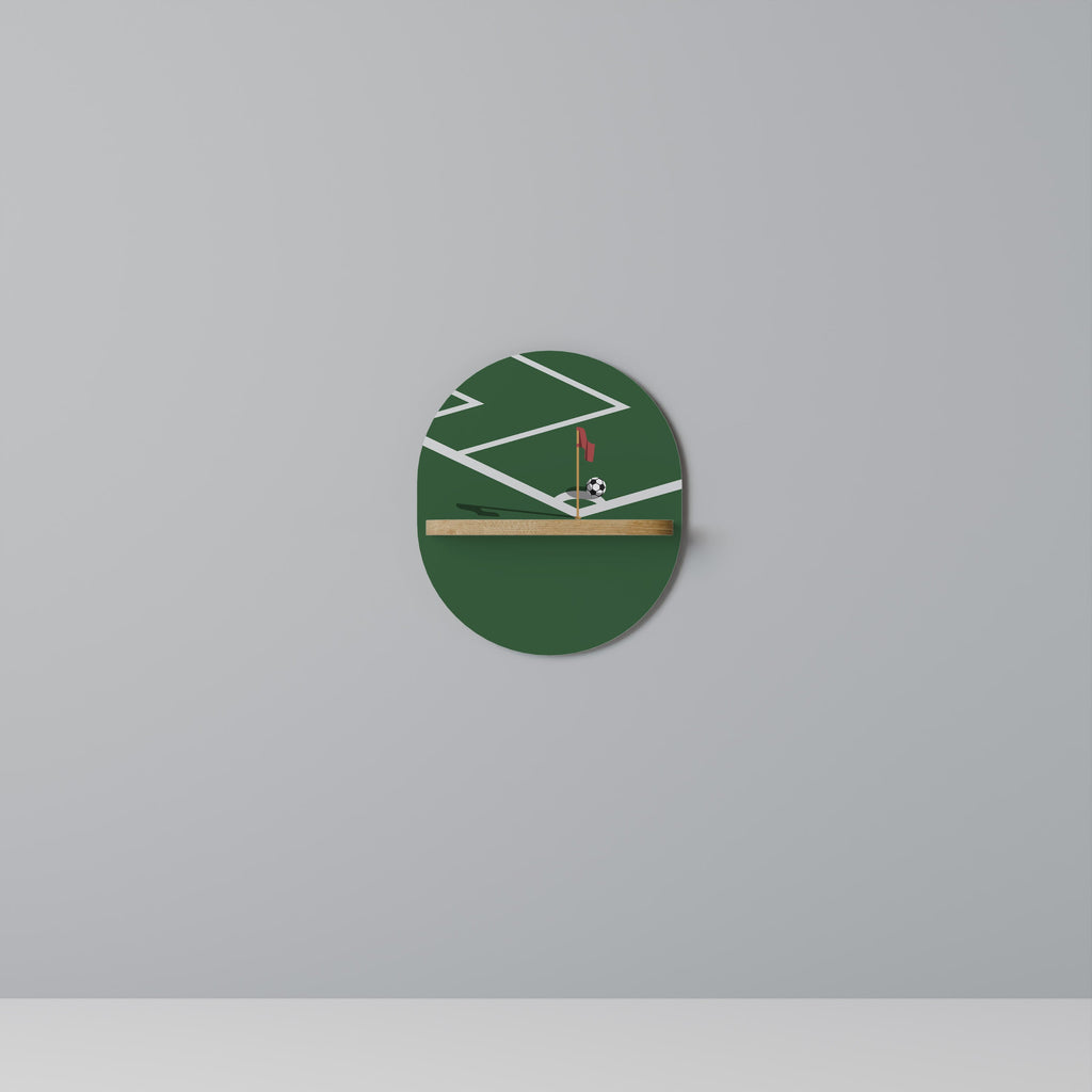 FOOTBALL ACTION Prateleira Oval Decorativa em Efeito Carvalho