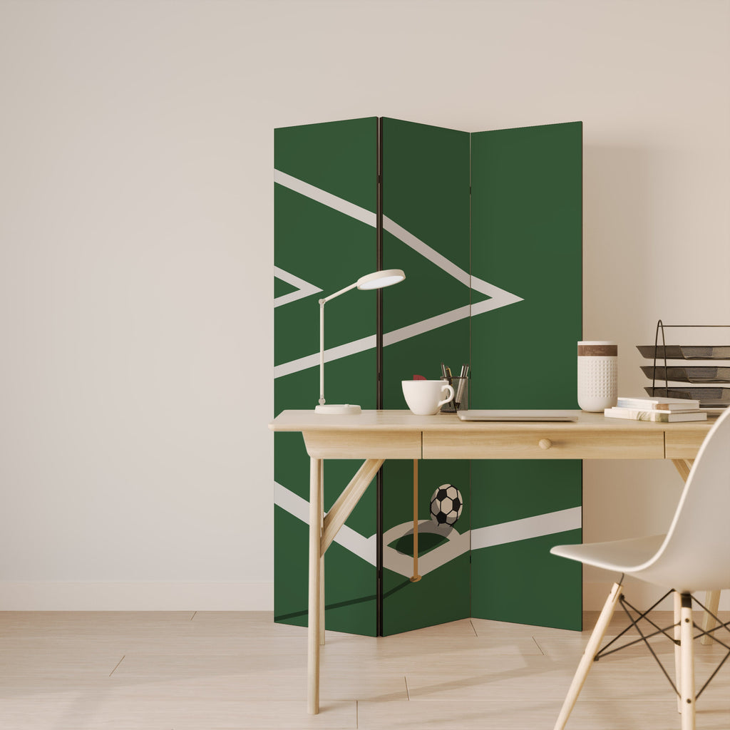 FOOTBALL ACTION Decorative 3-Panel Room Divider