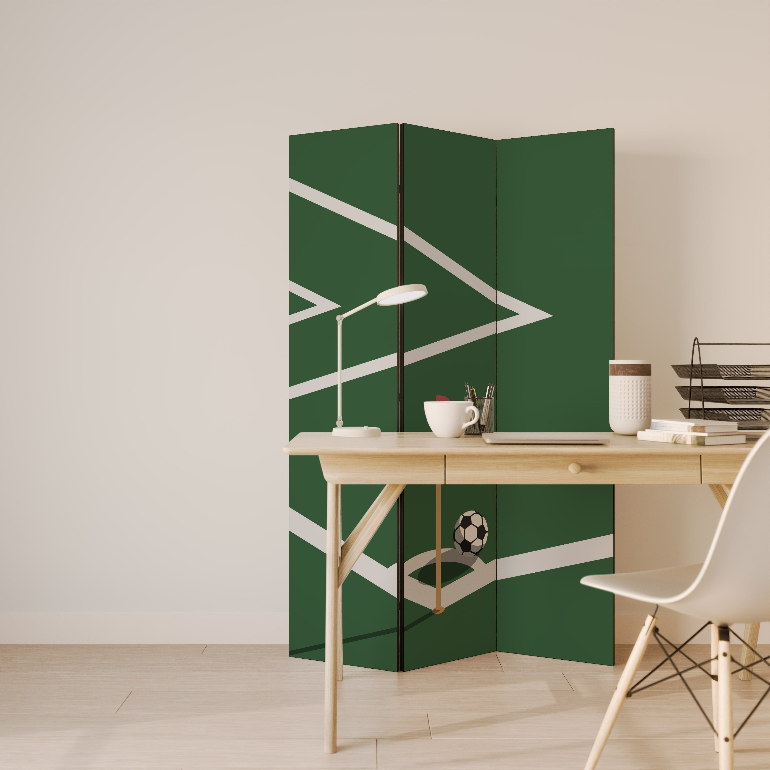 FOOTBALL ACTION Biombo Decorativo de 3 Painéis