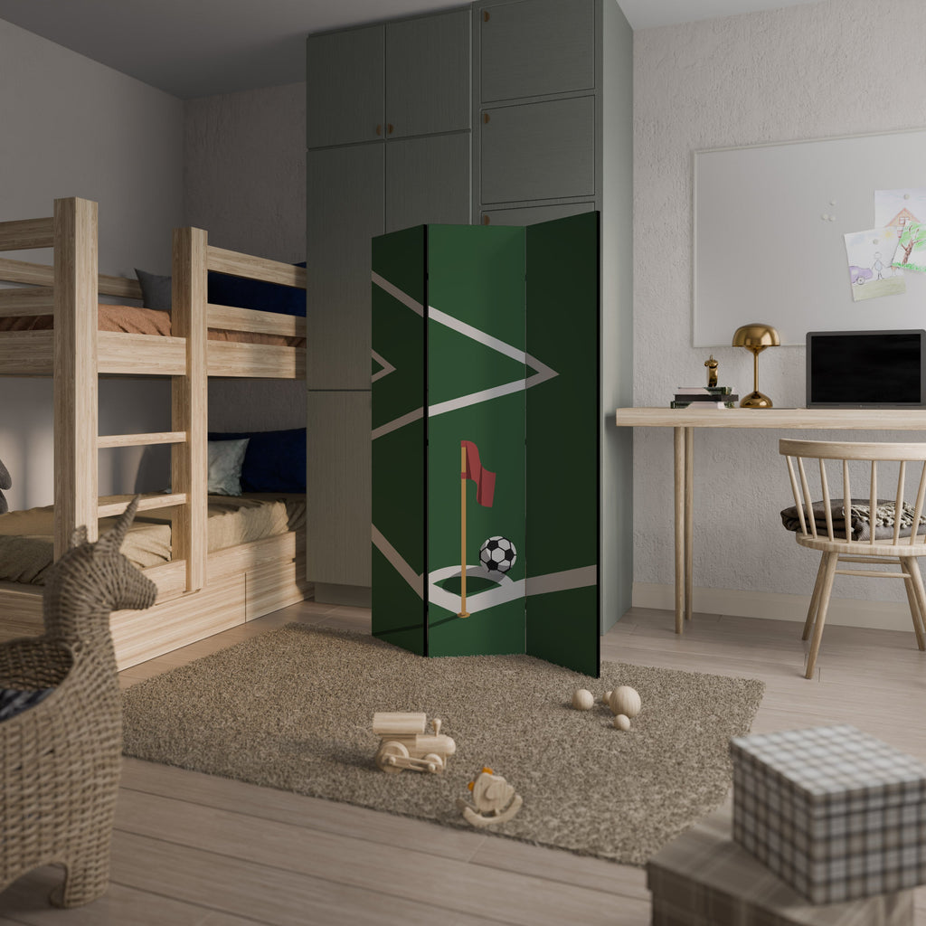 FOOTBALL ACTION Decorative 3-Panel Room Divider