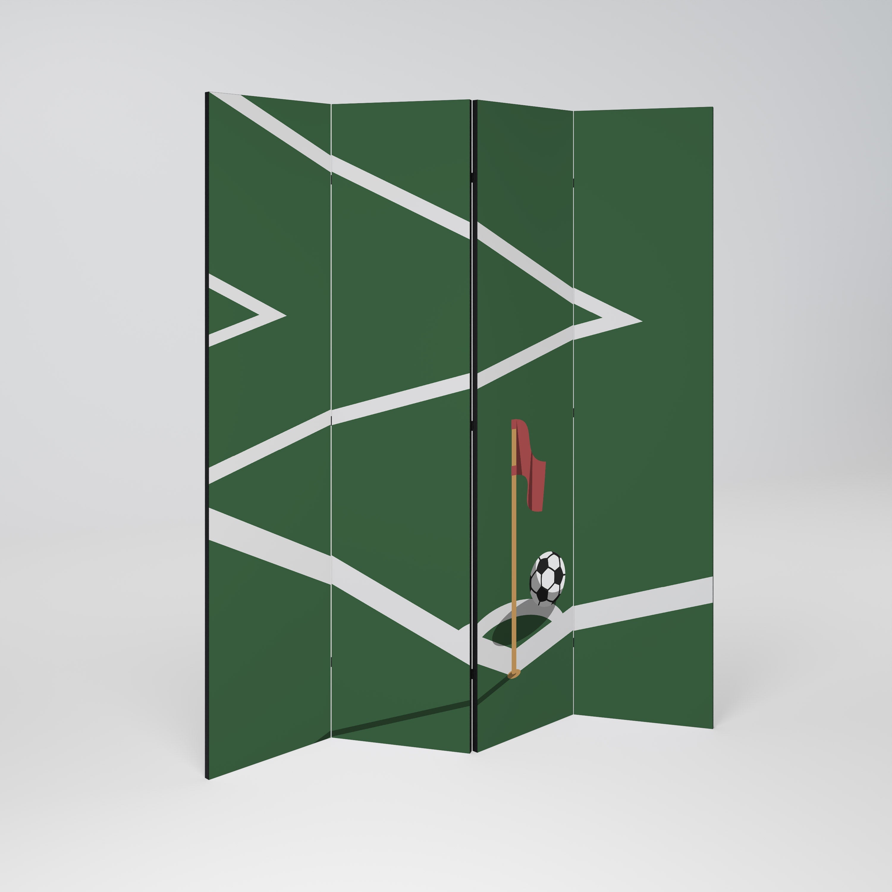 FOOTBALL ACTION Biombo Decorativo de 4 Painéis