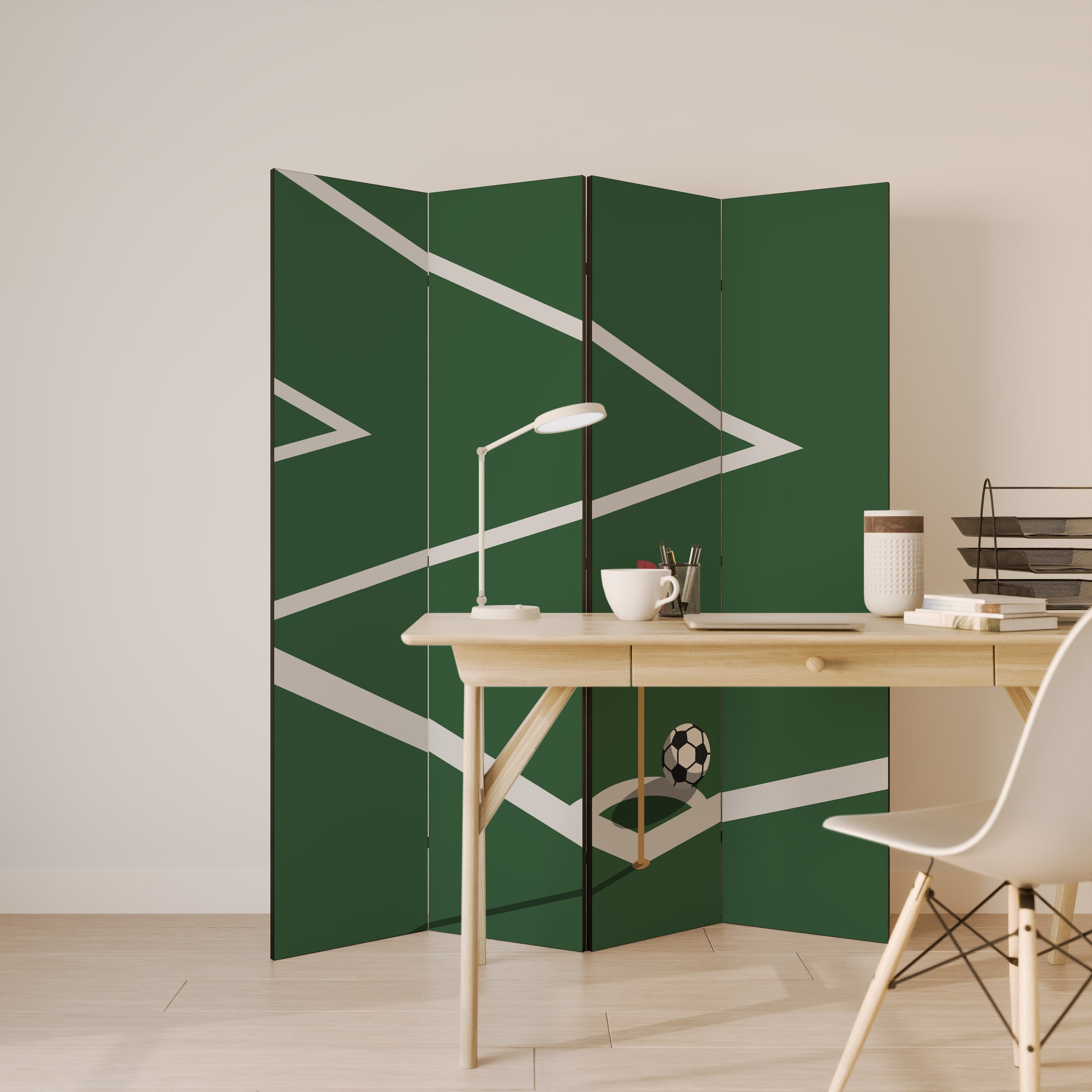 FOOTBALL ACTION Biombo Decorativo de 4 Painéis