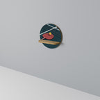 PING- PONG GAME Prateleira Redonda Decorativa em Efeito Carvalho