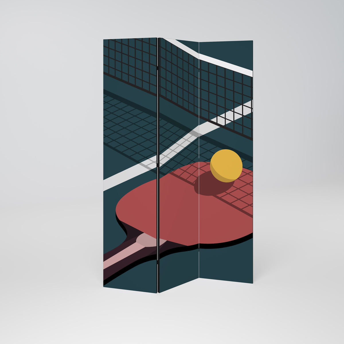 PING- PONG GAME Biombo de 3 Painéis