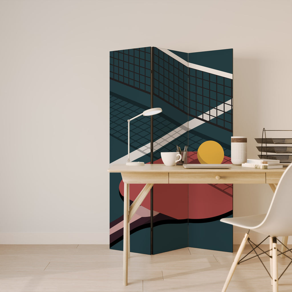 PING- PONG GAME Biombo Decorativo de 3 Painéis