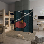 PING- PONG GAME Decorative 5-Panel Room Divider