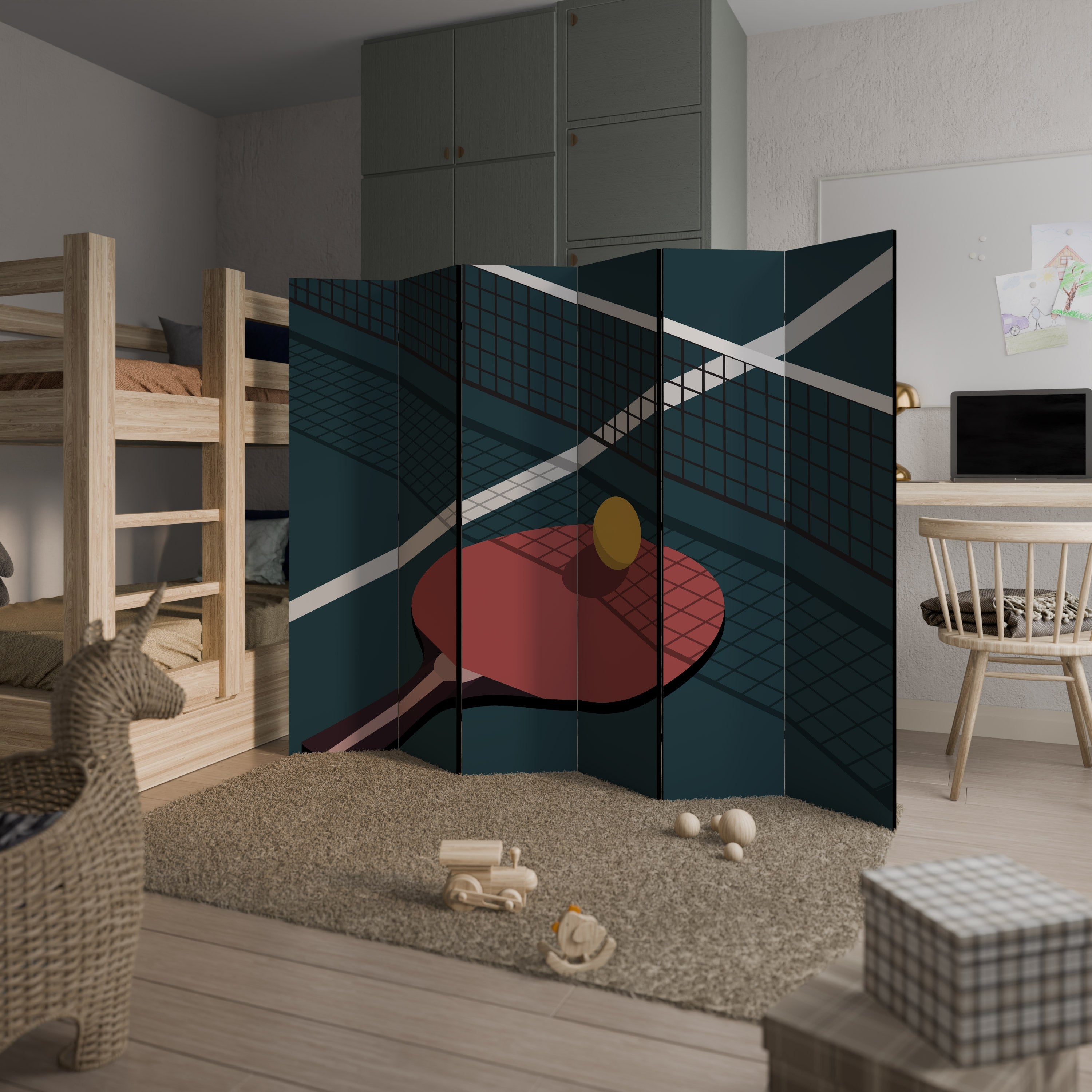 PING- PONG GAME Biombo Decorativo de 6 Painéis