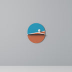 VOLLEYBALL TIME Prateleira Oval Decorativa em Acabamento Preto