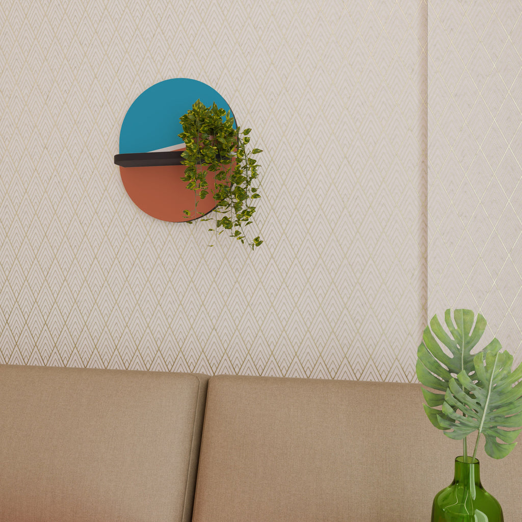 VOLLEYBALL TIME Prateleira Oval Decorativa em Acabamento Preto