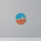 VOLLEYBALL TIME Prateleira Oval Decorativa em Efeito Carvalho