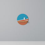 VOLLEYBALL TIME Prateleira Redonda Decorativa em Efeito Carvalho