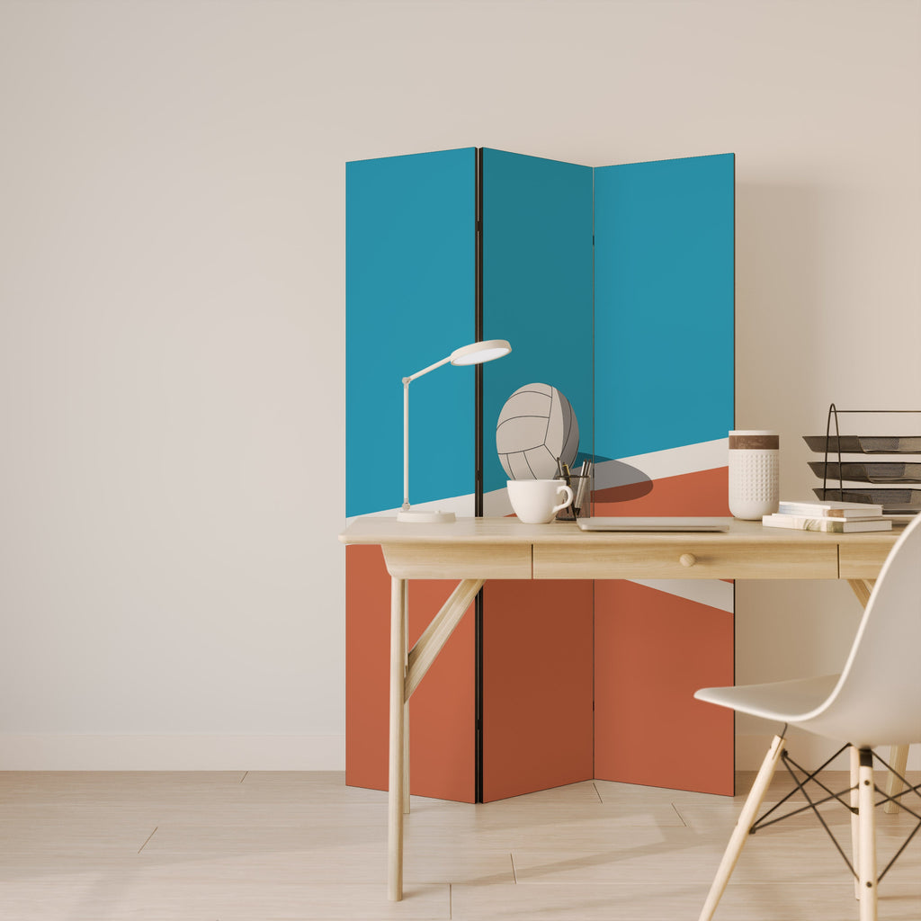 VOLLEYBALL TIME Biombo Decorativo de 3 Painéis