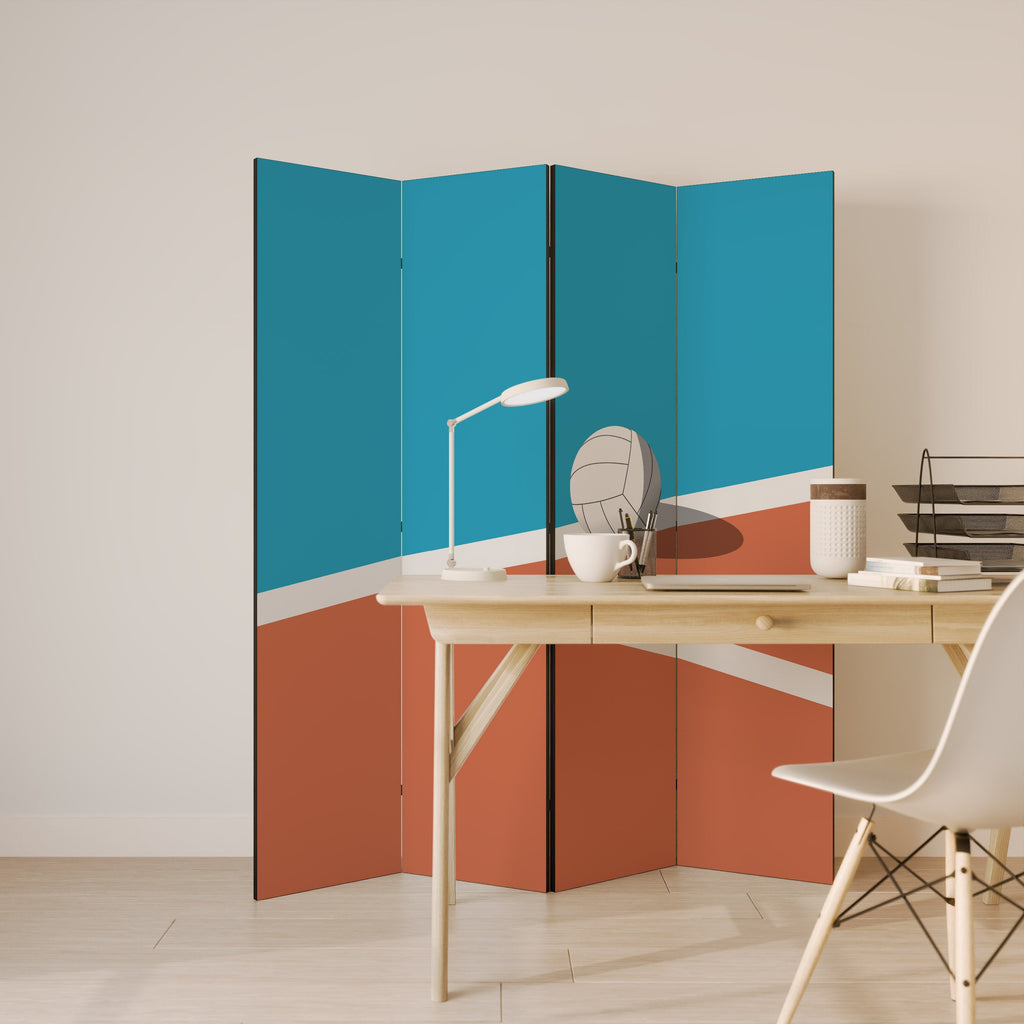 VOLLEYBALL TIME Biombo Decorativo de 4 Painéis