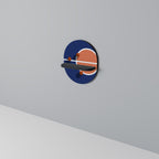 BASKETBALL CHALLENGE Prateleira Oval Decorativa em Acabamento Preto