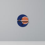 BASKETBALL CHALLENGE Prateleira Oval Decorativa em Acabamento Preto