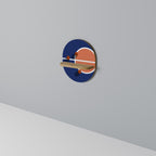 BASKETBALL CHALLENGE Oval Art Shelf In Oak Effect