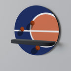 BASKETBALL CHALLENGE Prateleira Redonda Decorativa em Acabamento Preto