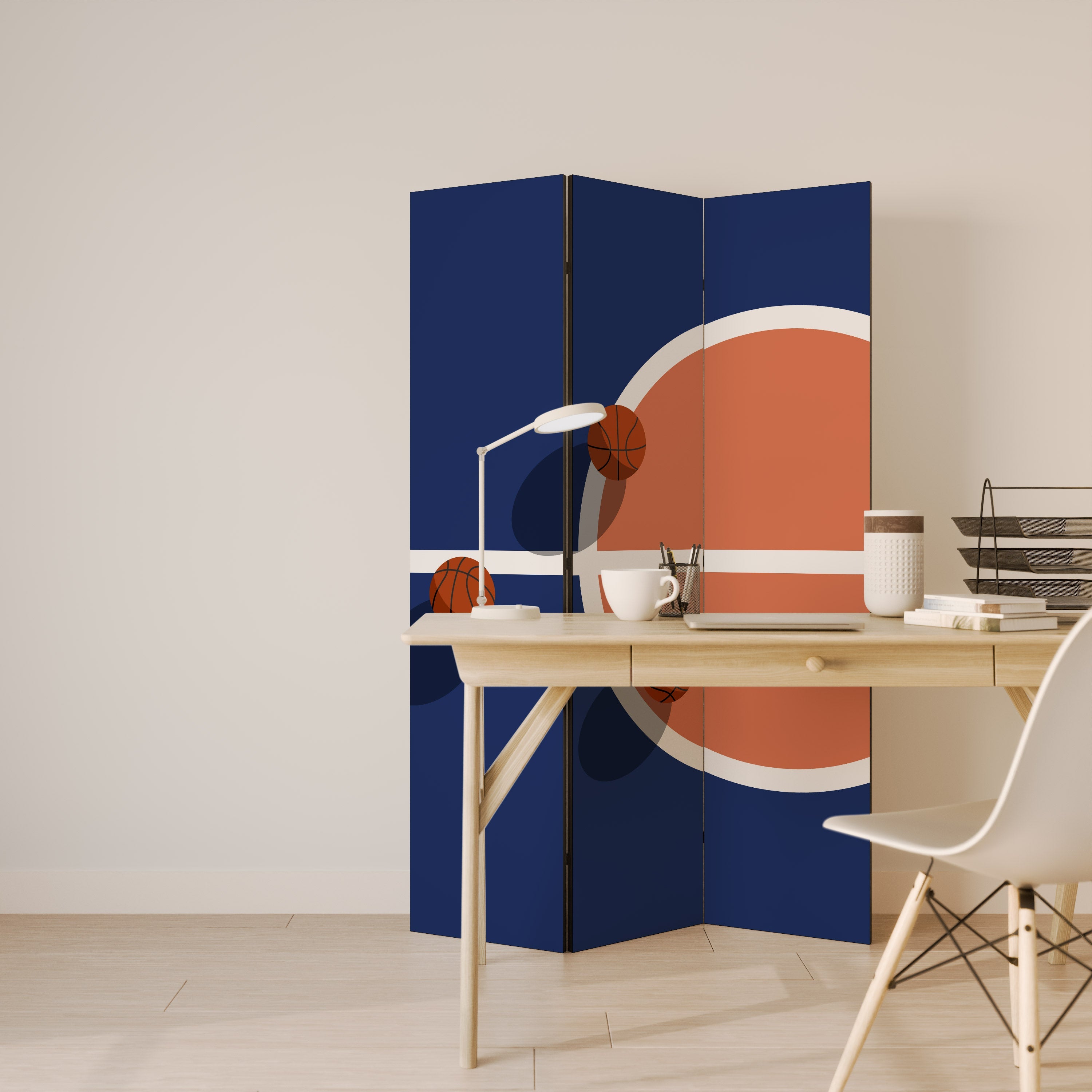 BASKETBALL CHALLENGE Biombo Decorativo de 3 Painéis