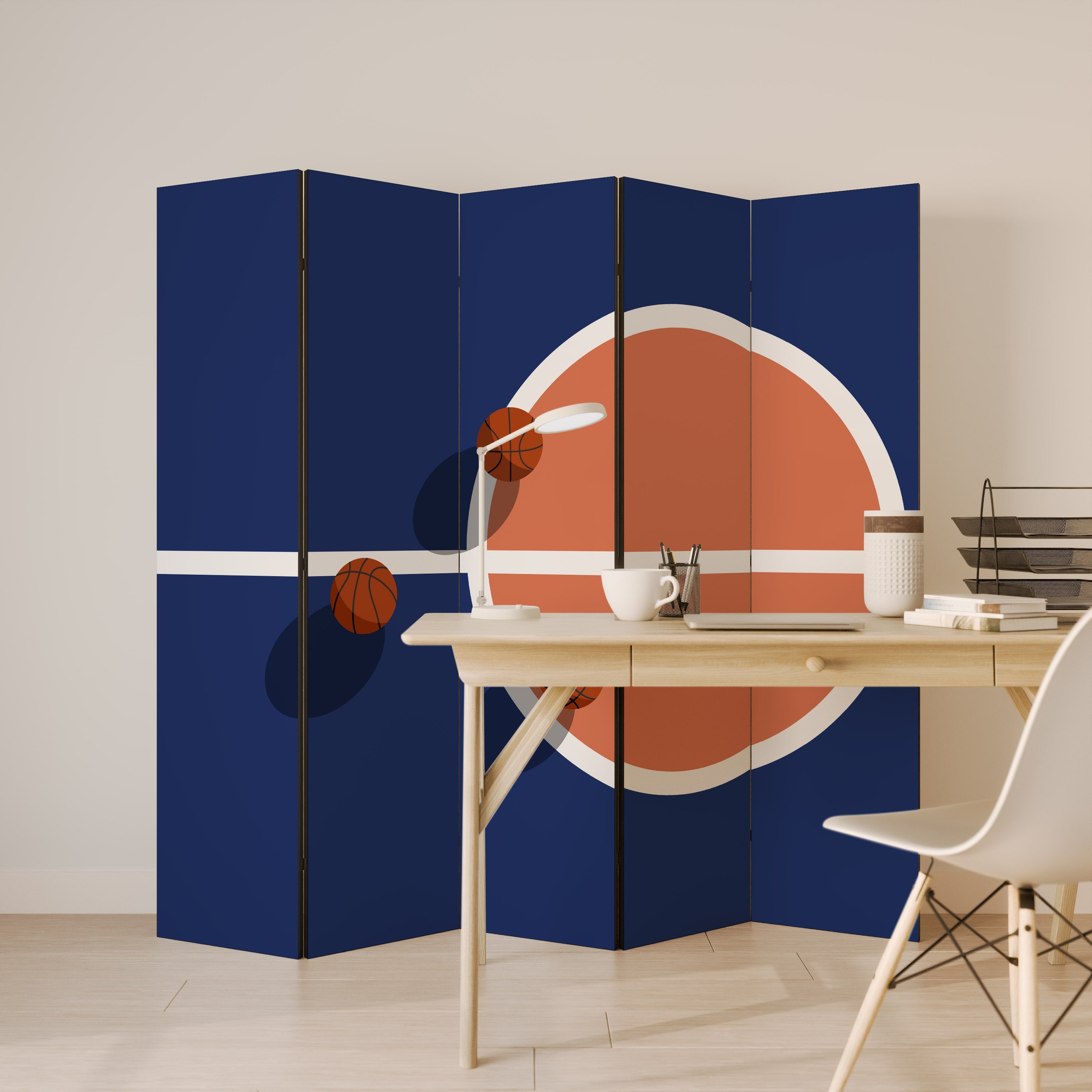 BASKETBALL CHALLENGE Biombo Decorativo de 5 Painéis