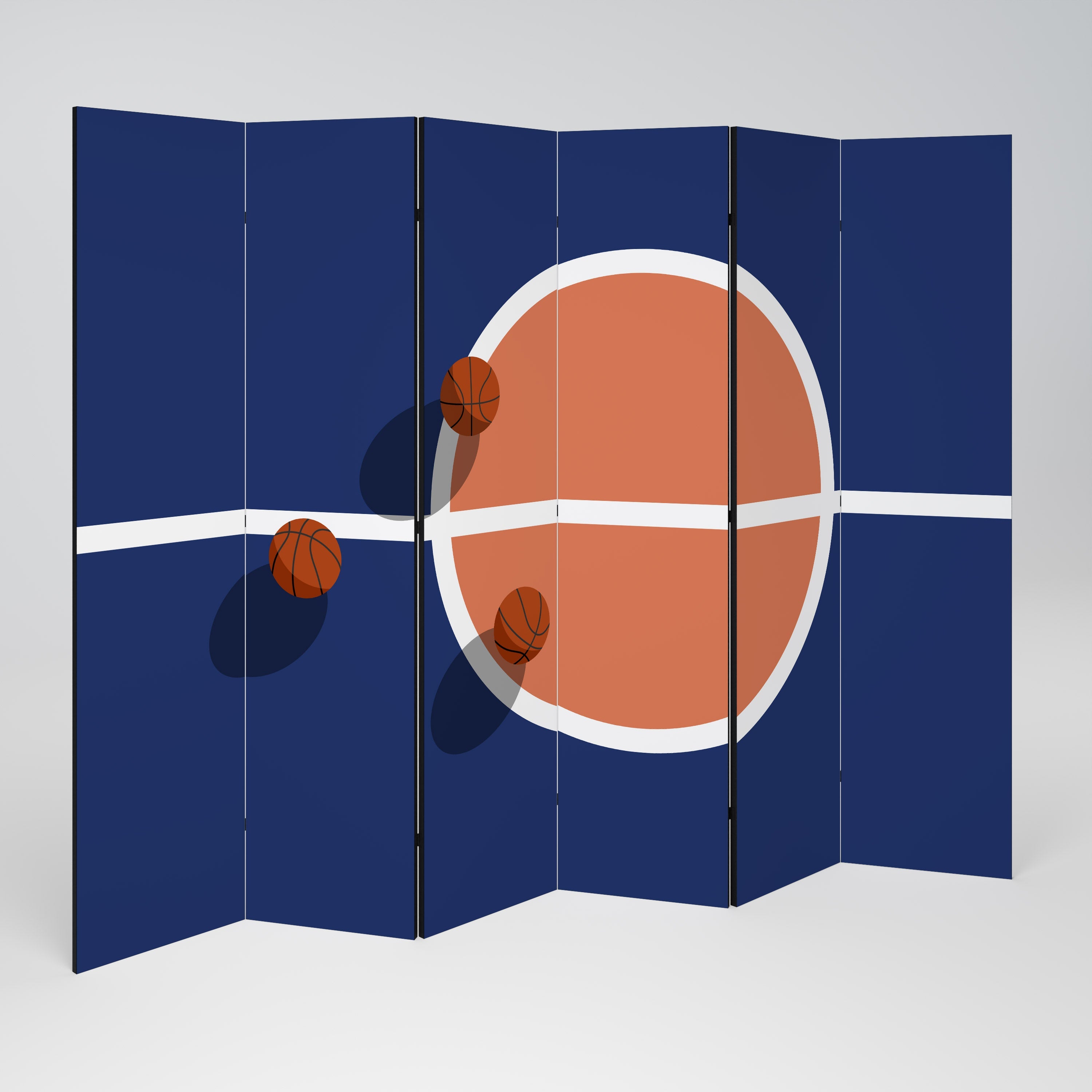 BASKETBALL CHALLENGE Decorative 6-Panel Room Divider