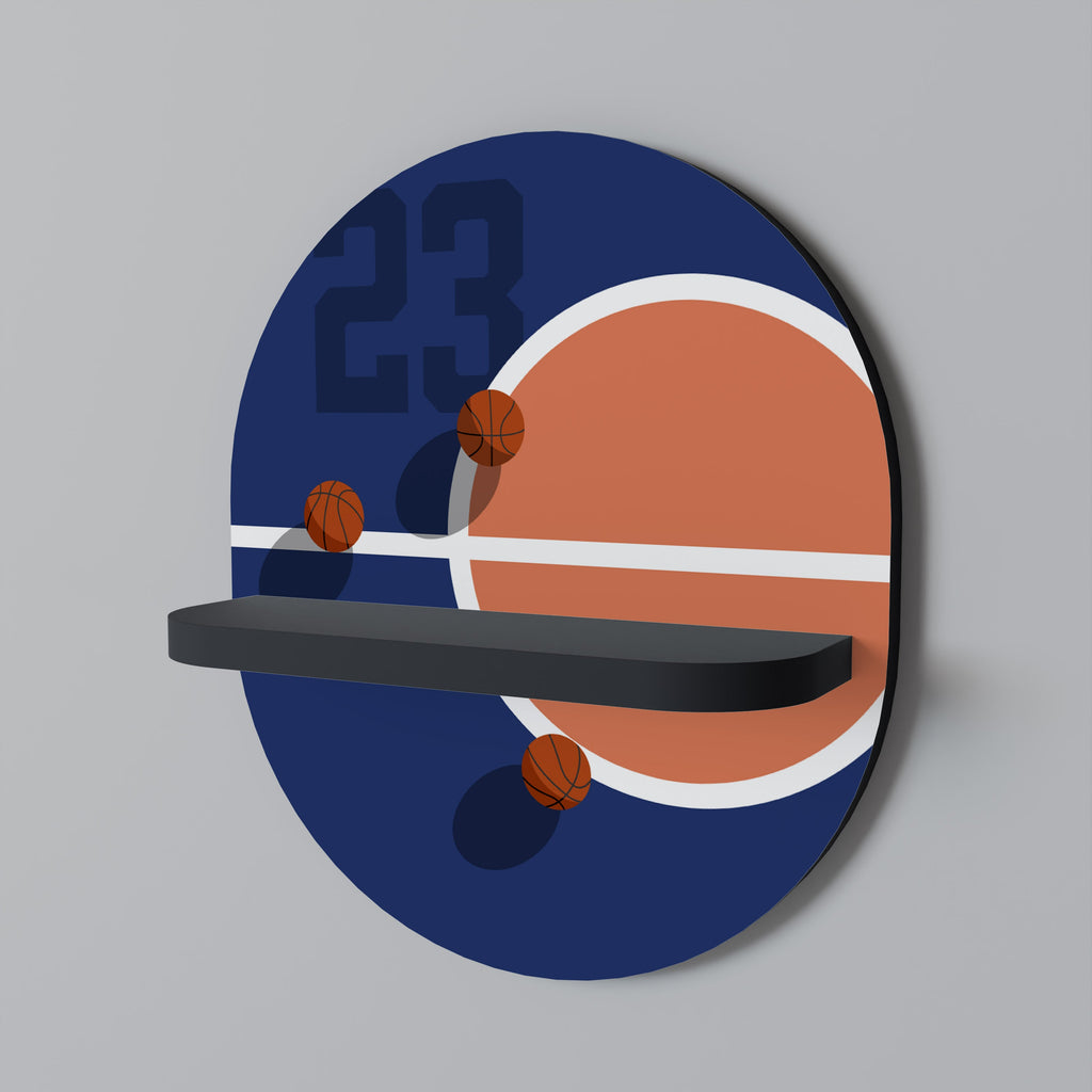 FAMOUS NUMBER 23 Prateleira Oval Decorativa em Acabamento Preto