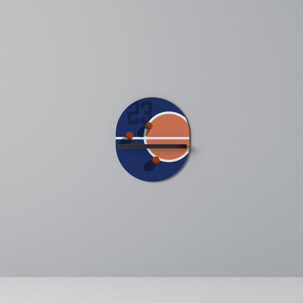 FAMOUS NUMBER 23 Prateleira Oval Decorativa em Acabamento Preto