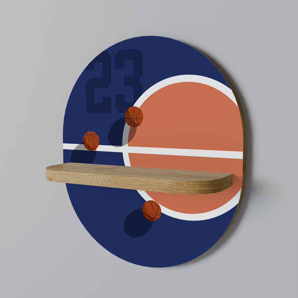 FAMOUS NUMBER 23 Prateleira Oval Decorativa em Efeito Carvalho