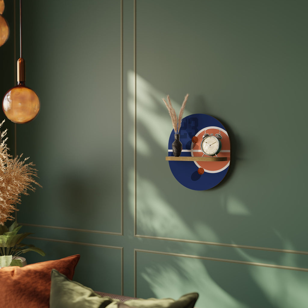 FAMOUS NUMBER 23 Prateleira Oval Decorativa em Efeito Carvalho