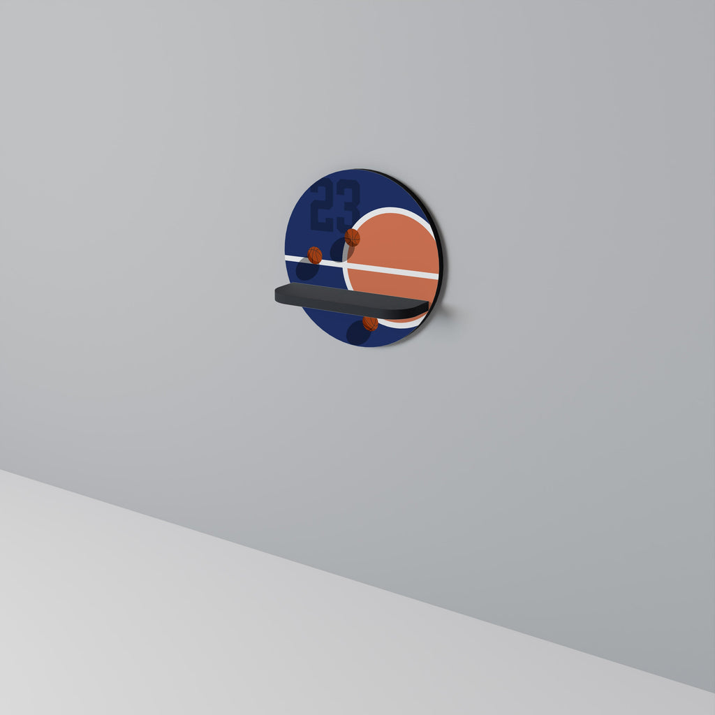 FAMOUS NUMBER 23 Prateleira Redonda Decorativa em Acabamento Preto