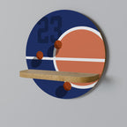 FAMOUS NUMBER 23 Prateleira Redonda Decorativa em Efeito Carvalho