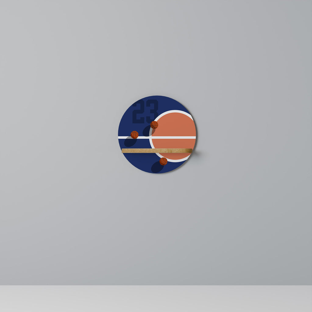 FAMOUS NUMBER 23 Prateleira Redonda Decorativa em Efeito Carvalho