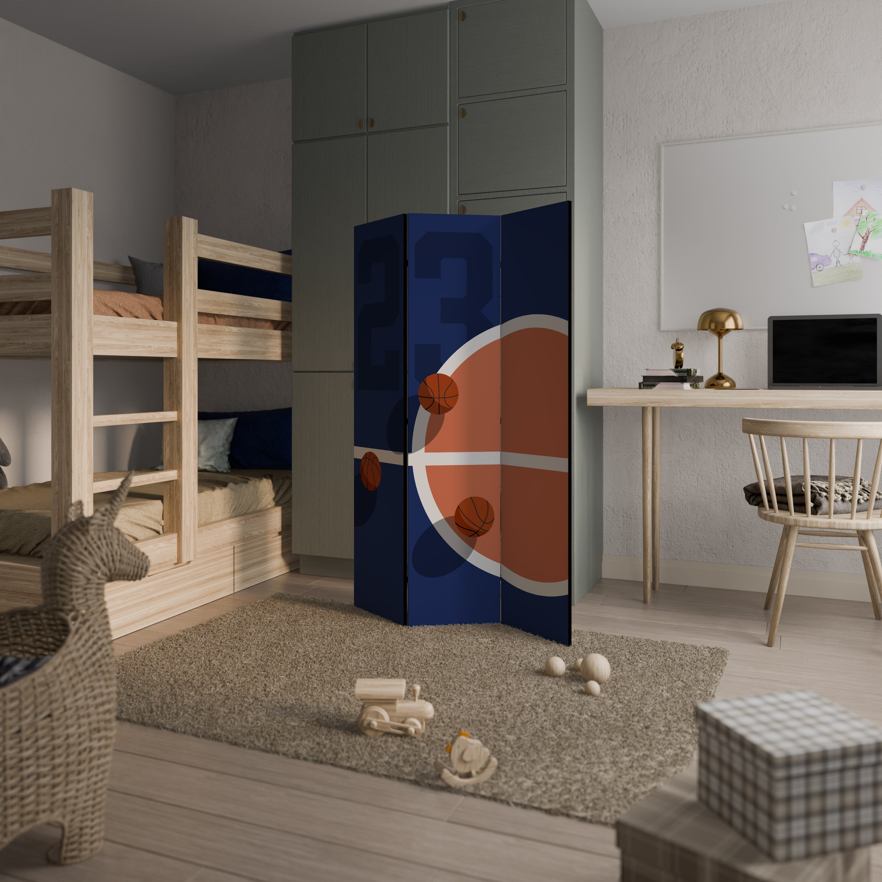 FAMOUS NUMBER 23 Biombo Decorativo de 3 Painéis