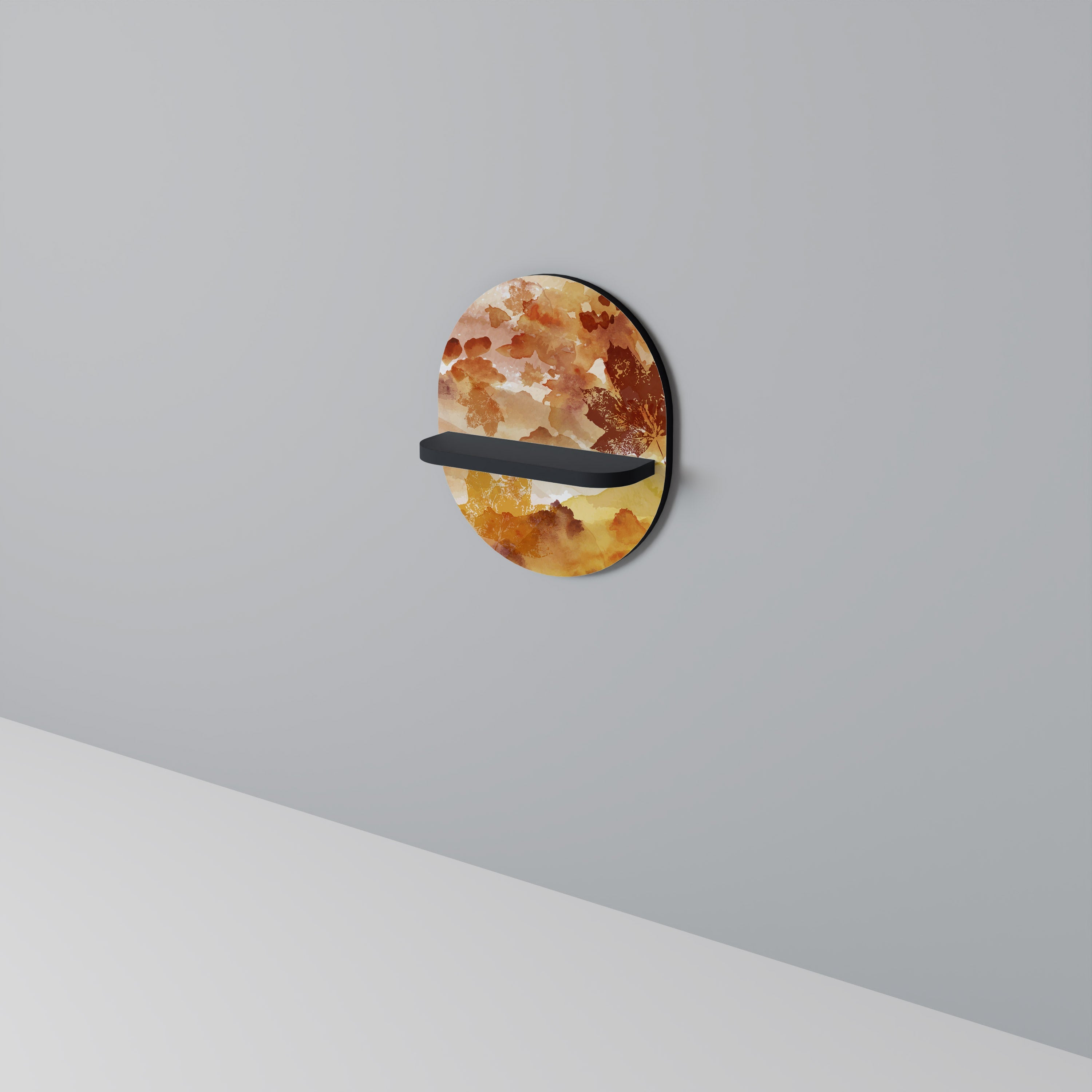 TRACES OF AUTUMN Prateleira Oval Decorativa em Acabamento Preto