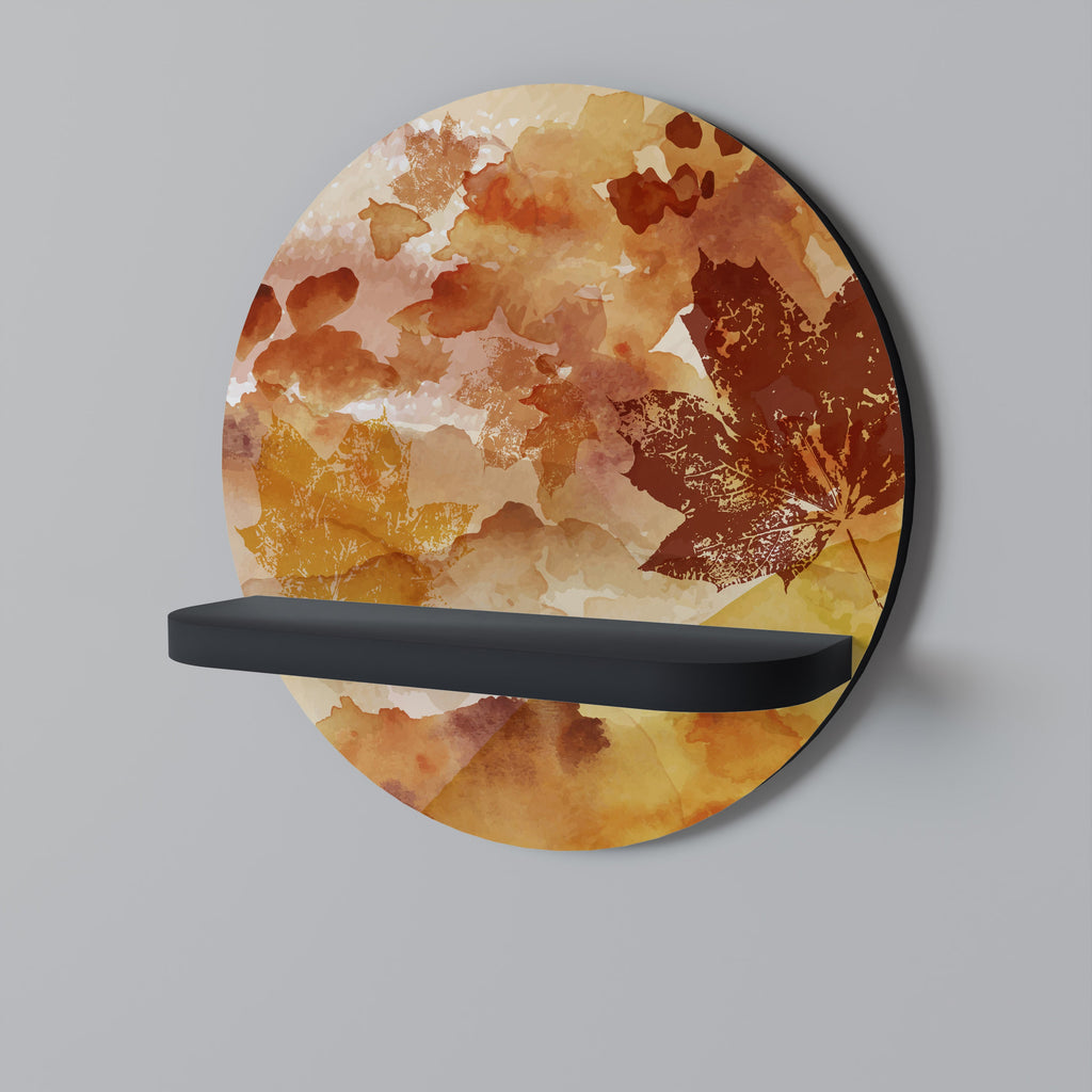 TRACES OF AUTUMN Prateleira Redonda Decorativa em Acabamento Preto