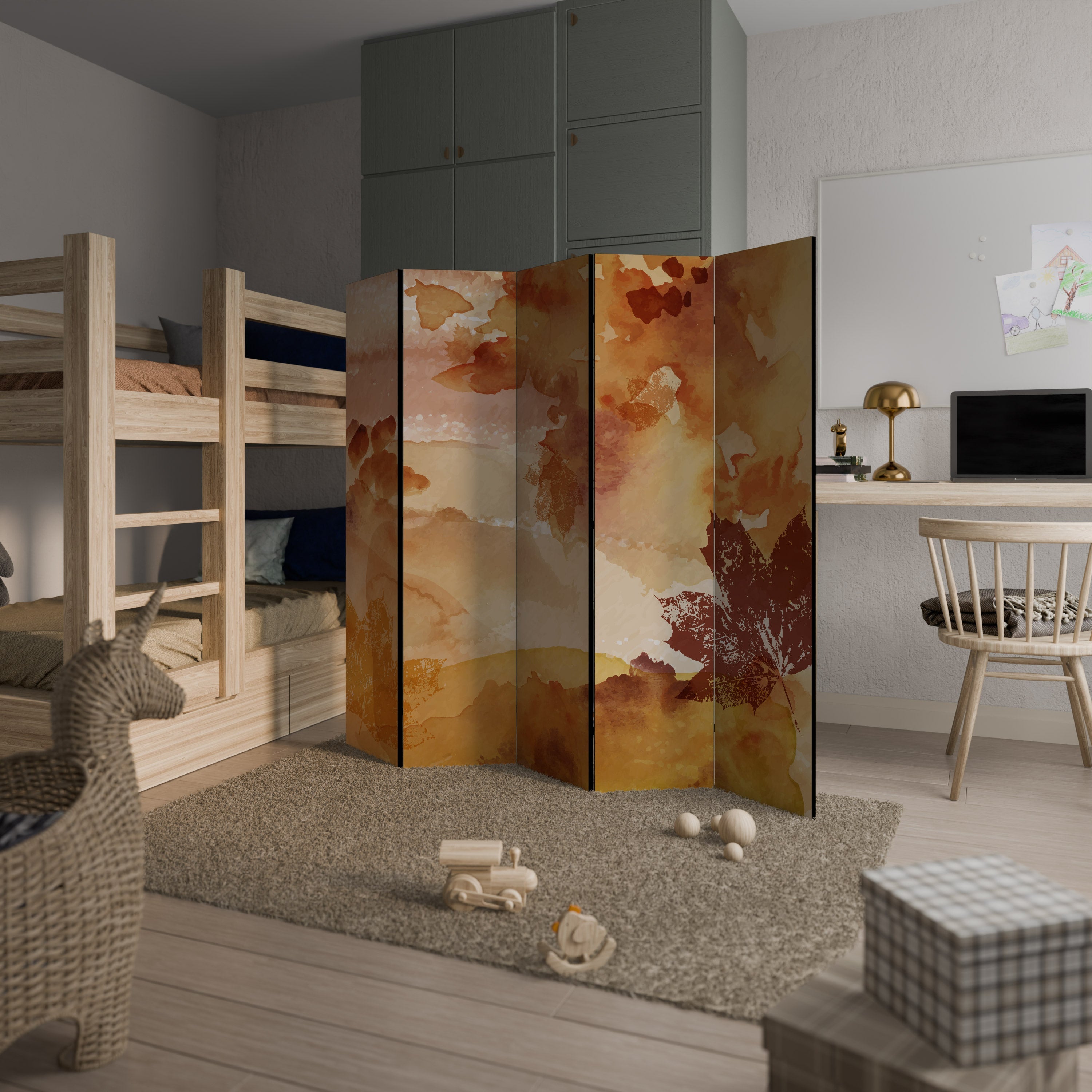 TRACES OF AUTUMN Biombo Decorativo de 5 Painéis