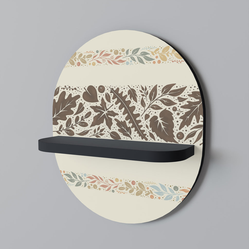 FOLIAGE ROWS Prateleira Oval Decorativa em Acabamento Preto