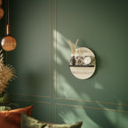 FOLIAGE ROWS Prateleira Oval Decorativa em Acabamento Preto