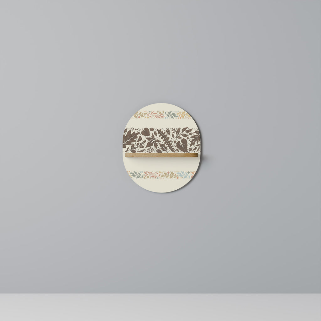 FOLIAGE ROWS Prateleira Oval Decorativa em Efeito Carvalho