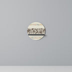 FOLIAGE ROWS Round Art Shelf In Black Finish