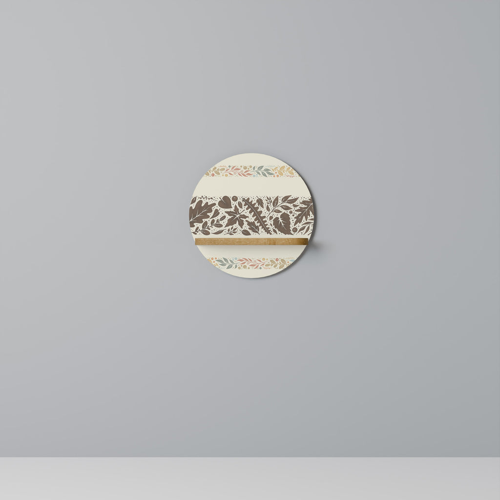 FOLIAGE ROWS Prateleira Redonda Decorativa em Efeito Carvalho