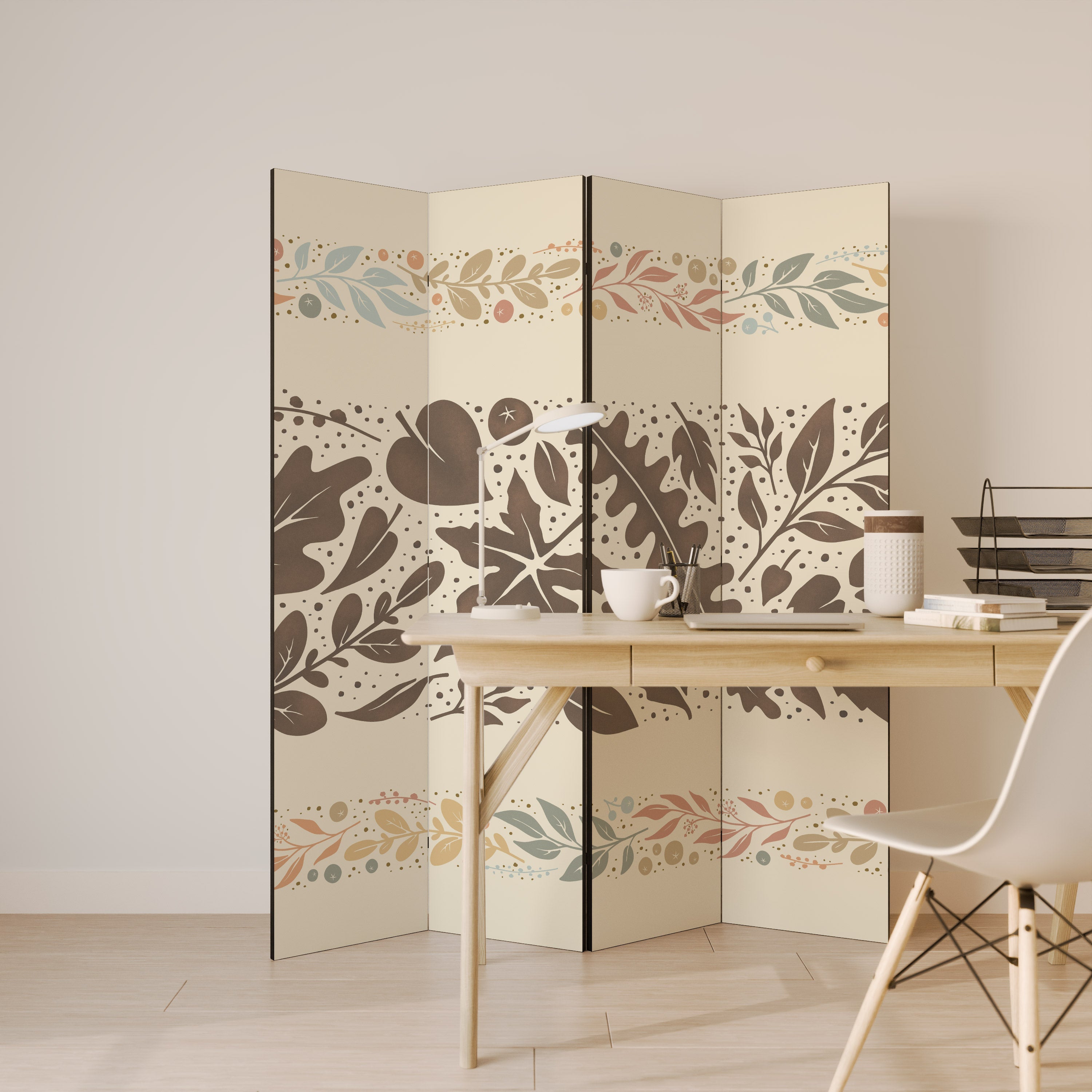 FOLIAGE ROWS Biombo Decorativo de 4 Painéis
