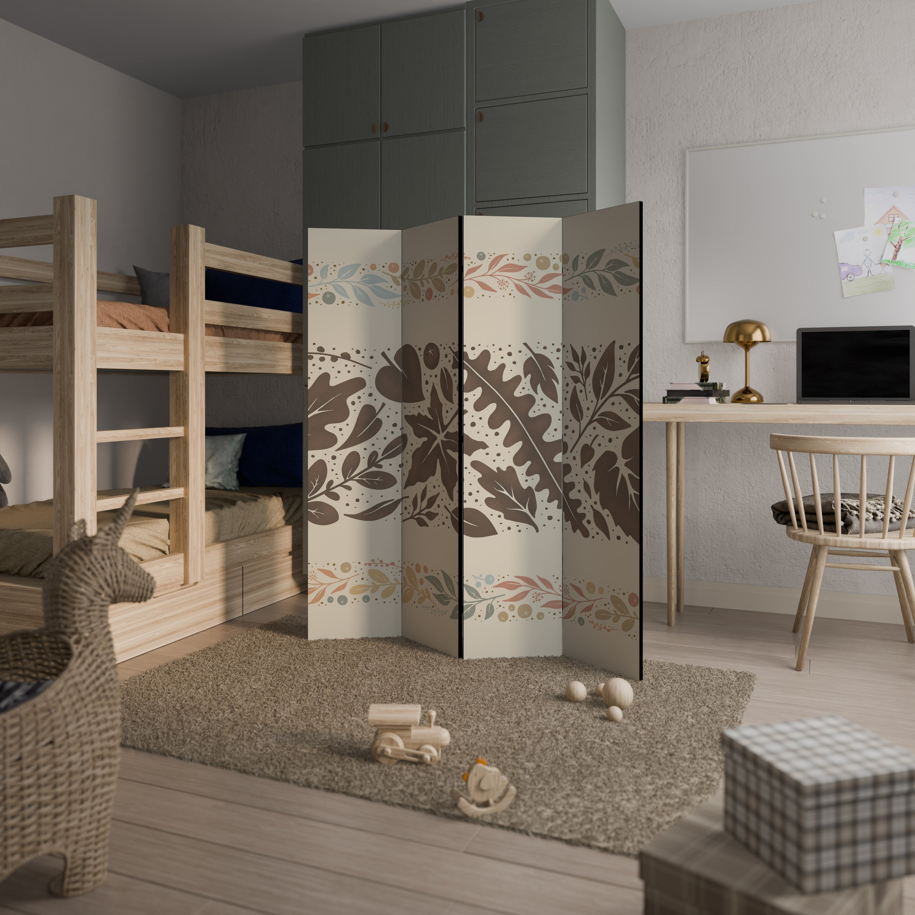 FOLIAGE ROWS Biombo Decorativo de 4 Painéis