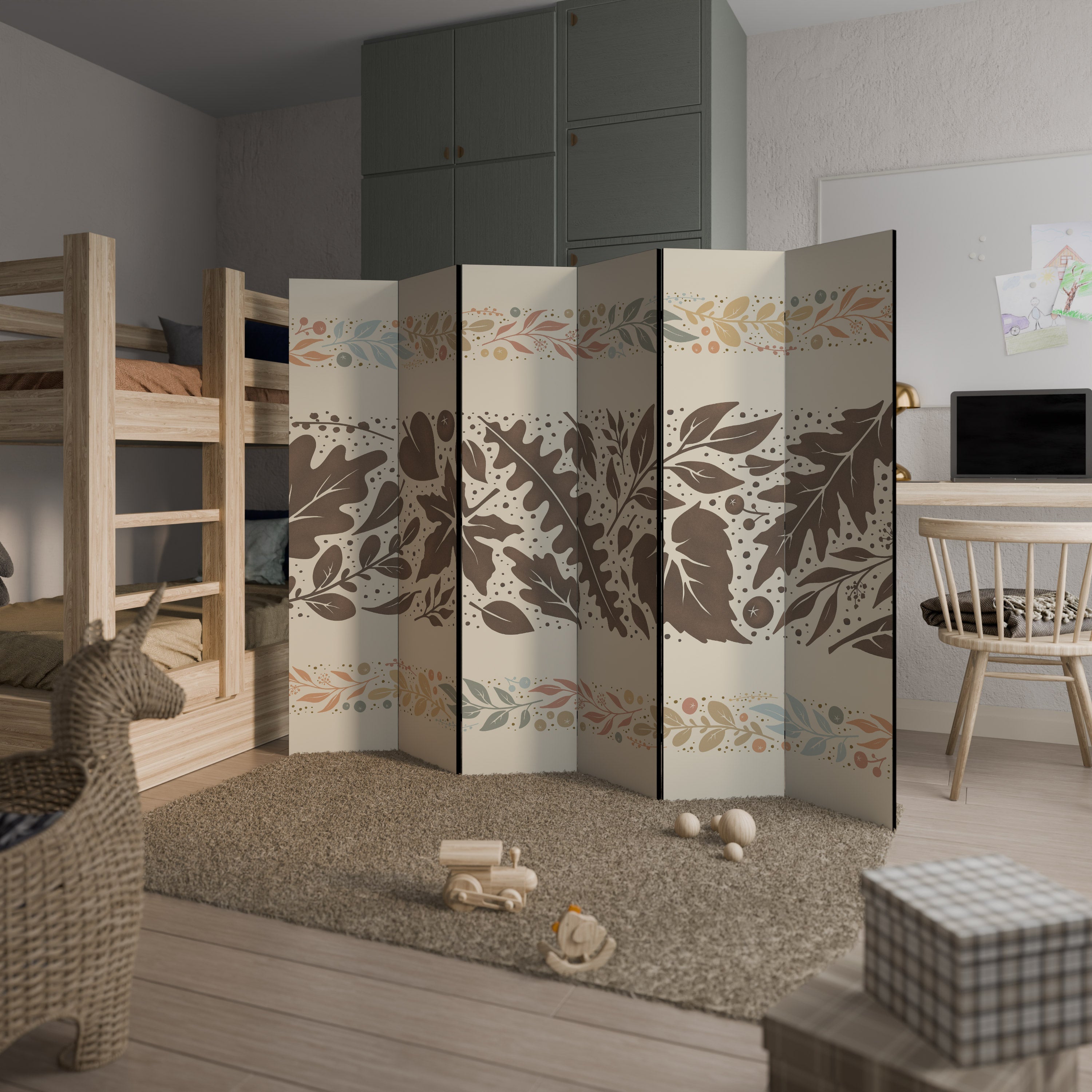 FOLIAGE ROWS Biombo Decorativo de 6 Painéis