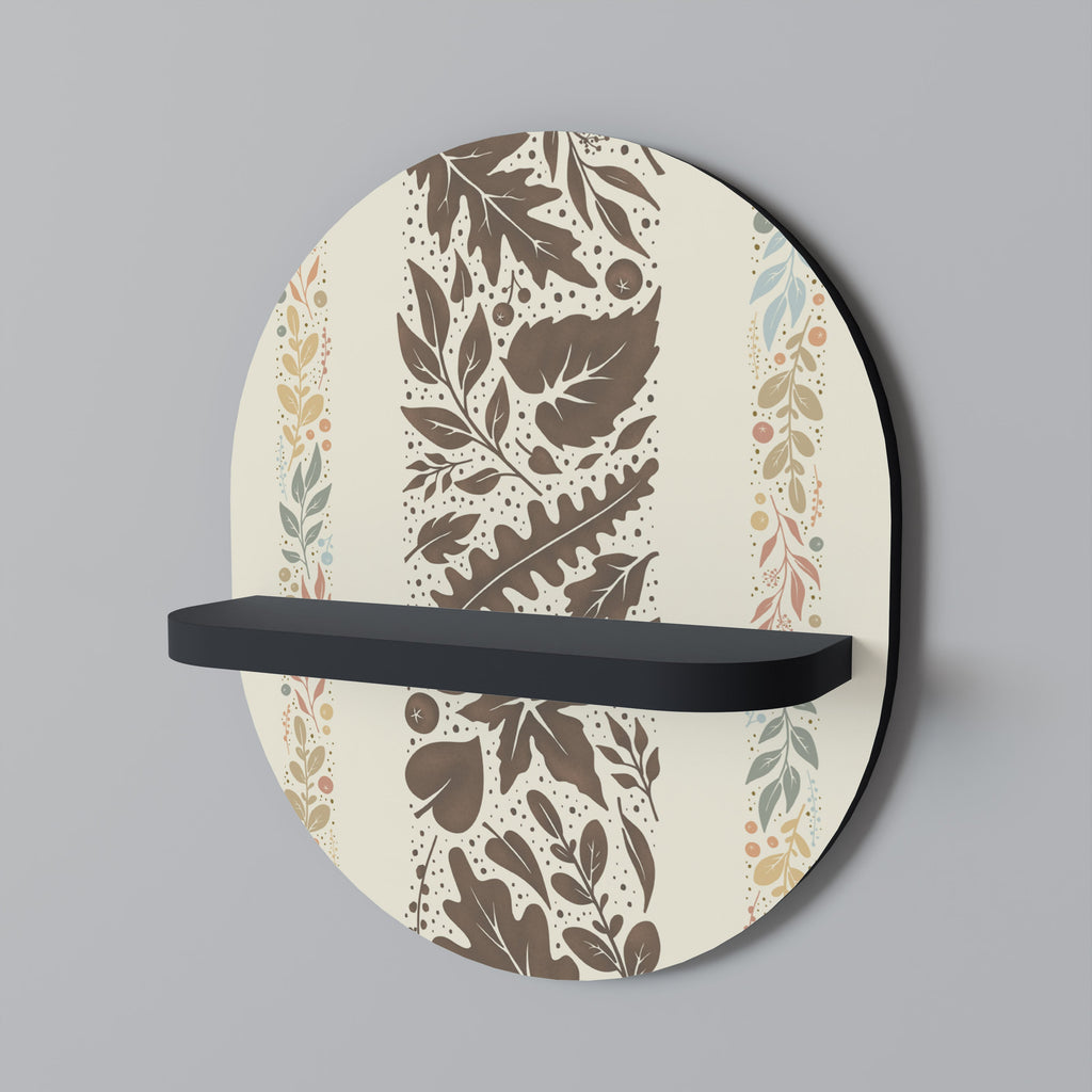 FOLIAGE TALES Prateleira Oval Decorativa em Acabamento Preto