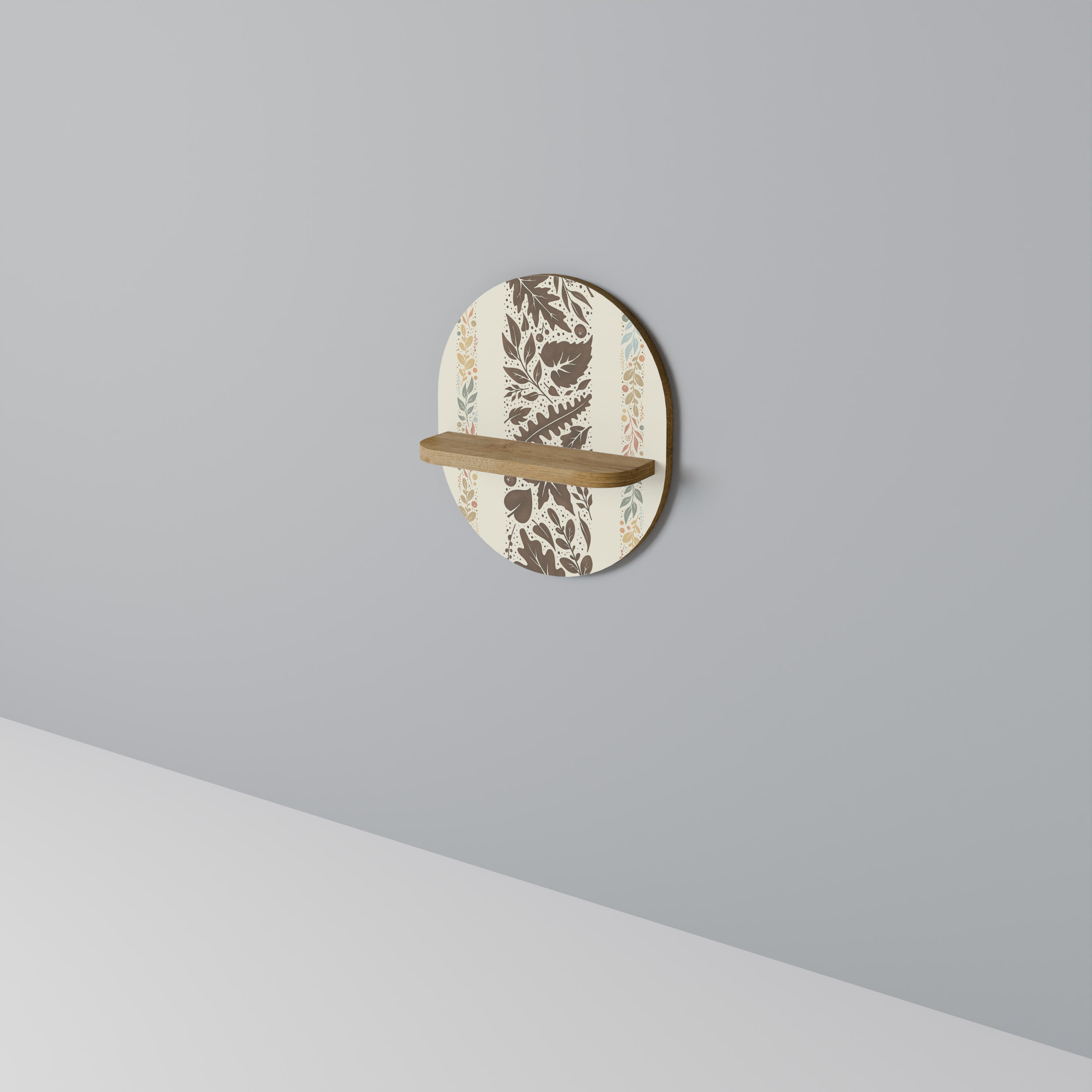 FOLIAGE TALES Prateleira Oval Decorativa em Efeito Carvalho